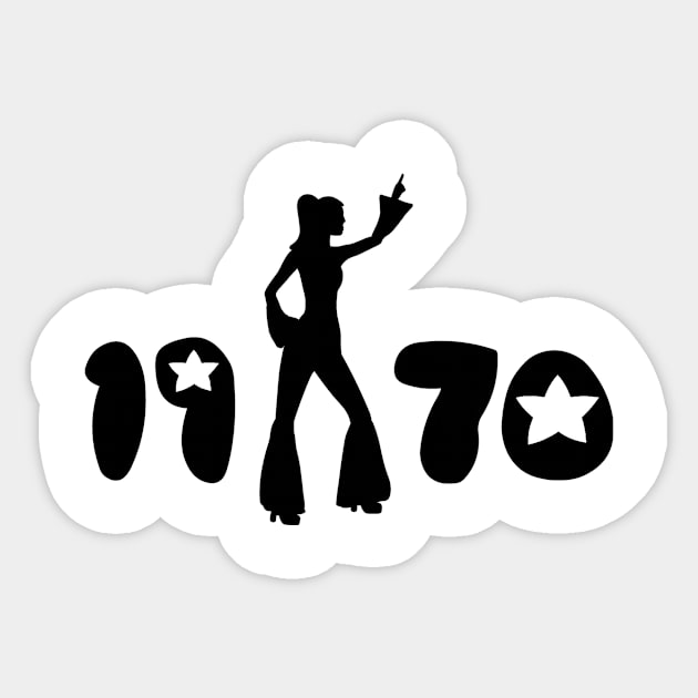 Nineteen Seventies Retro Woman Sticker by sweetsixty